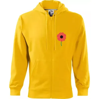 Pánská mikina Vlčí mák ikonka na prsu - Mikina s kapucí na zip trendy zipper - XL ( Žlutá )