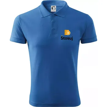 Pánská košile Štosuj - Logo jen na prsu - Polokošile pánská Pique Polo 203 - 3XL ( Azurově modrá )