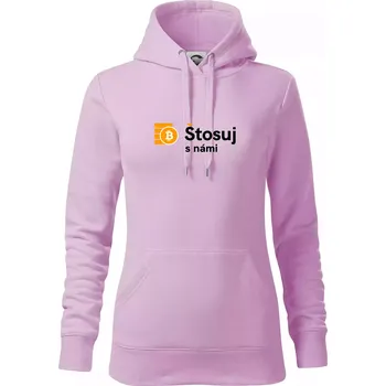 Dámská mikina Štosuj s námi - logo velké - Mikina dámská Cape s kapucí - XL ( Orchid )