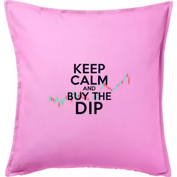 Polštář Zeleno červený graf Keep Calm and Buy the Dip - Polštář 50x50 - 50x50 - Pouze potah ( Růžová )