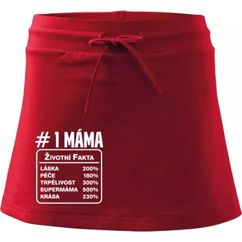 Dámská sukně Životní fakta - máma - Sportovní sukně - two in one - L ( Červená )
