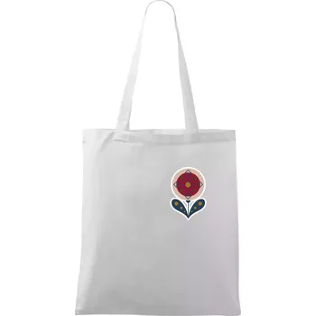 Folklor na prsu květina kulatá - Taška bavlněná - 42 x 38 cm ( Bílá )