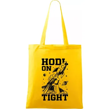 Nákupní taška HODL On Tight raketa - Taška bavlněná - 42 x 38 cm ( Žlutá )