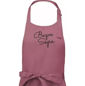Kuchyňská zástěra Bezva ségra - nápis na prsou - Dámská zástěra na vaření - Univerzální velikost ( Starorůžová )