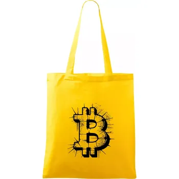Bitcoin kresba tužku - Taška bavlněná - 42 x 38 cm ( Žlutá )