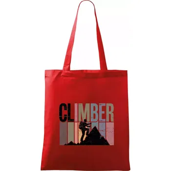 Climber - pruhy barevné - Taška bavlněná - 42 x 38 cm ( Červená )