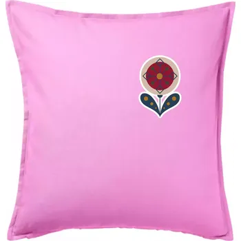 Polštář Folklor na prsu květina kulatá - Polštář 50x50 - 50x50 - Pouze potah ( Růžová )