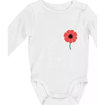 Kojenecký body Vlčí mák ikonka na prsu - Body kojenecké s dlouhým rukávem - Dlouhý r. do 3 měs ( Bílá )