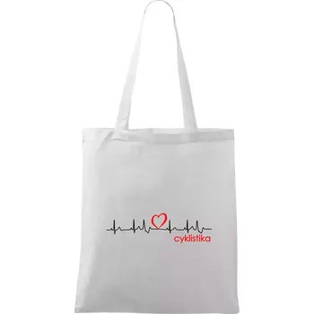 Moje srdce bije pro cyklistiku - Taška bavlněná - 42 x 38 cm ( Bílá )