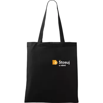 Štosuj s námi - logo na prsu - Taška bavlněná - 42 x 38 cm ( Černá )