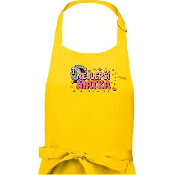 Kuchyňská zástěra Nejlepší matka - Dámská zástěra na vaření - Univerzální velikost ( Žlutá )