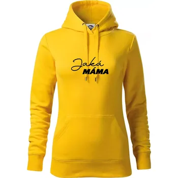Dámská mikina Jaká máma - taková dcera psací - Mikina dámská Cape s kapucí - M ( Žlutá )