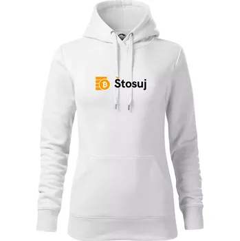 Dámská mikina Štosuj - Logo na prsou - Mikina dámská Cape s kapucí - S ( Bílá )