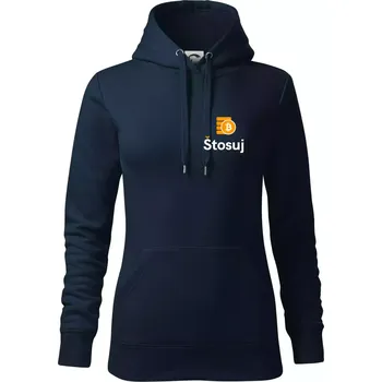 Dámská mikina Štosuj - Logo jen na prsu - Mikina dámská Cape s kapucí - M ( Námořní modrá (velmi tmavá - téměř černá) )