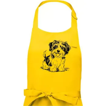 Kuchyňská zástěra Havanský psík skica - Pánská zástěra na vaření - Univerzální velikost ( Žlutá )