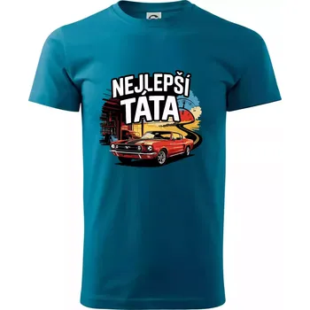 Pánská móda Nejlepší táta - americké auto - Klasické pánské triko vyšší gramáže - M ( Petrolejová )