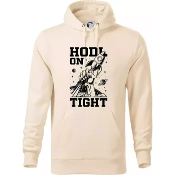 Pánská mikina HODL On Tight raketa - Mikina pánská Cape s kapucí - 4XL ( Mandlová )