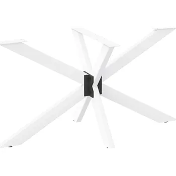 Jídelní stůl vidaXL Noha jídelního stolu ve tvaru pavouka bílá 120 x 68 x (72-73) cm ocel