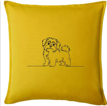 Polštář Havanský psík linka jedním tahem - Polštář 50x50 - 50x50 - Pouze potah ( Žlutá )