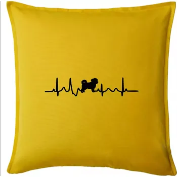 Polštář Havanský psík ekg - Polštář 50x50 - 50x50 - Včetně výplně ( Žlutá )