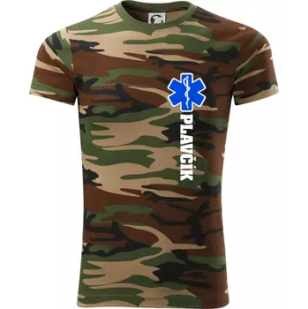 Pánské tričko Hvězda života - Plavčík - Army CAMOUFLAGE - M ( Hnědý maskáč )