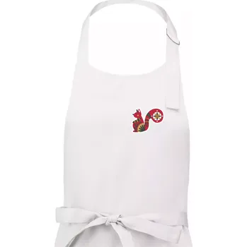 Kuchyňská zástěra Folklor na prsu veverka - Pánská zástěra na vaření - Univerzální velikost ( Bílá )