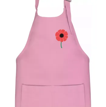 Kuchyňská zástěra Vlčí mák ikonka na prsu - Dětská zástěra na vaření - Univerzální velikost ( Růžová )