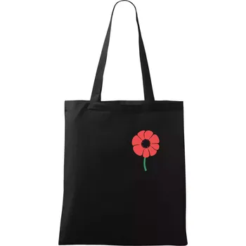 Vlčí mák ikonka na prsu - Taška bavlněná - 42 x 38 cm ( Černá )