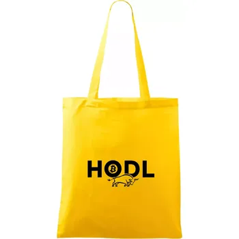 Hodl, nápis a býk - Taška bavlněná - 42 x 38 cm ( Žlutá )