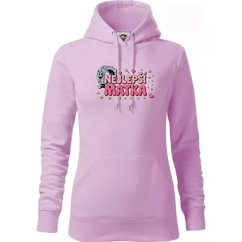Dámská mikina Nejlepší matka - Mikina dámská Cape s kapucí - S ( Orchid )