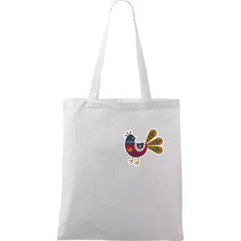 Nákupní taška Folklor na prsu slepice - Taška bavlněná - 42 x 38 cm ( Bílá )