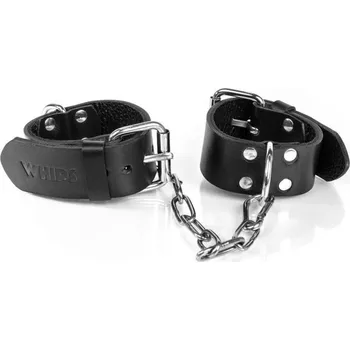 Pánské erotické prádlo Whips Primal Bond Slim Cuffs Large Black, kožená pouta pro obvod 22–27 cm