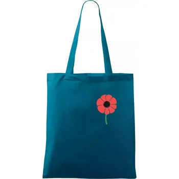 Vlčí mák ikonka na prsu - Taška bavlněná - 42 x 38 cm ( Petrolejová )