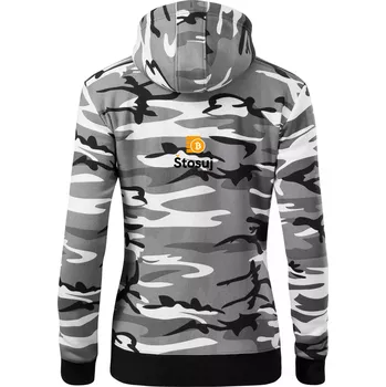 Dámská mikina Stosuj - logo čtvercové - Dámská mikina trendy zipper s kapucí - XS ( Šedý maskáč )