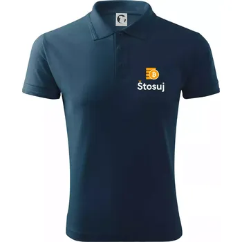 Pánská košile Štosuj - Logo na prso + záda - Polokošile pánská Pique Polo 203 - 5XL ( Námořní modrá (téměř černá) )