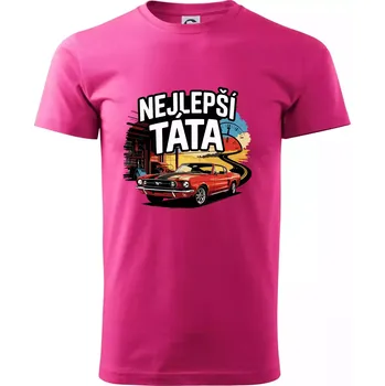 Pánská móda Nejlepší táta - americké auto - Klasické pánské triko vyšší gramáže - L ( Purpurová )