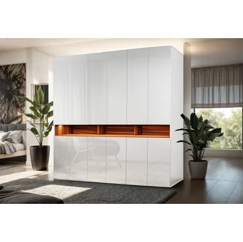 Šatní skříň Šatní skříň LAURINO 240 bílá lesk