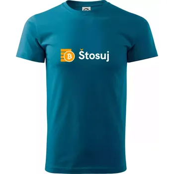 Pánská móda Štosuj - Logo na prsou - Klasické pánské triko vyšší gramáže - 4XL ( Petrolejová )