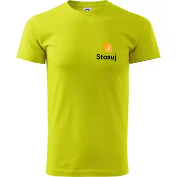Štosuj - Logo jen na prsu - Klasické pánské triko vyšší gramáže - L ( Limetková )