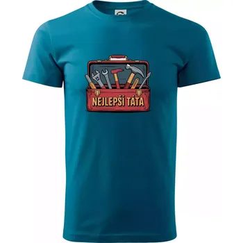 Pánské tričko Nejlepší táta - nářadí - Klasické pánské triko vyšší gramáže - XS ( Petrolejová )