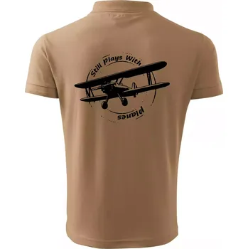 Pánská košile Still Plays With Planes - Polokošile pánská Pique Polo 203 - 4XL ( Písková )