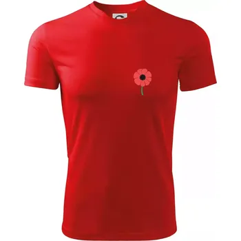 Vlčí mák ikonka na prsu - Dětské triko sportovní (dresovina) - 158 cm/12 let ( Červená )