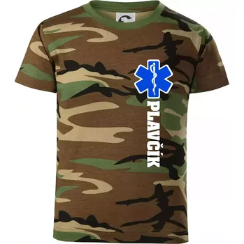 Chlapecké oblečení Hvězda života - Plavčík - Dětské maskáčové triko - 104-110cm / 3-4 roky ( Hnědý maskáč )