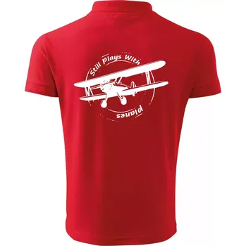 Pánská košile Still Plays With Planes - Polokošile pánská Pique Polo 203 - 5XL ( Červená )