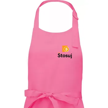Kuchyňská zástěra Štosuj - Logo na prso + záda - Pánská zástěra na vaření - Univerzální velikost ( Růžová )