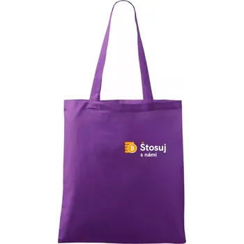 Štosuj s námi - logo na prsu - Taška bavlněná - 42 x 38 cm ( Fialová )