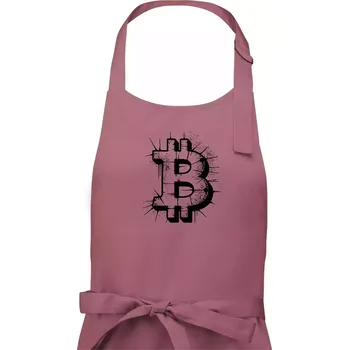 Kuchyňská zástěra Bitcoin kresba tužku - Pánská zástěra na vaření - Univerzální velikost ( Starorůžová )
