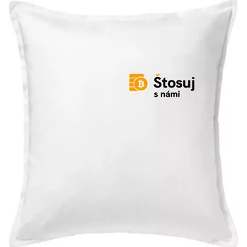 Polštář Štosuj s námi - logo na prsu - Polštář 50x50 - 50x50 - Pouze potah ( Bílá )