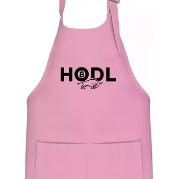 Kuchyňská zástěra Hodl, nápis a býk - Dětská zástěra na vaření - Univerzální velikost ( Růžová )