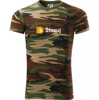 Pánské tričko Štosuj - Logo na prsou - Army CAMOUFLAGE - S ( Hnědý maskáč )